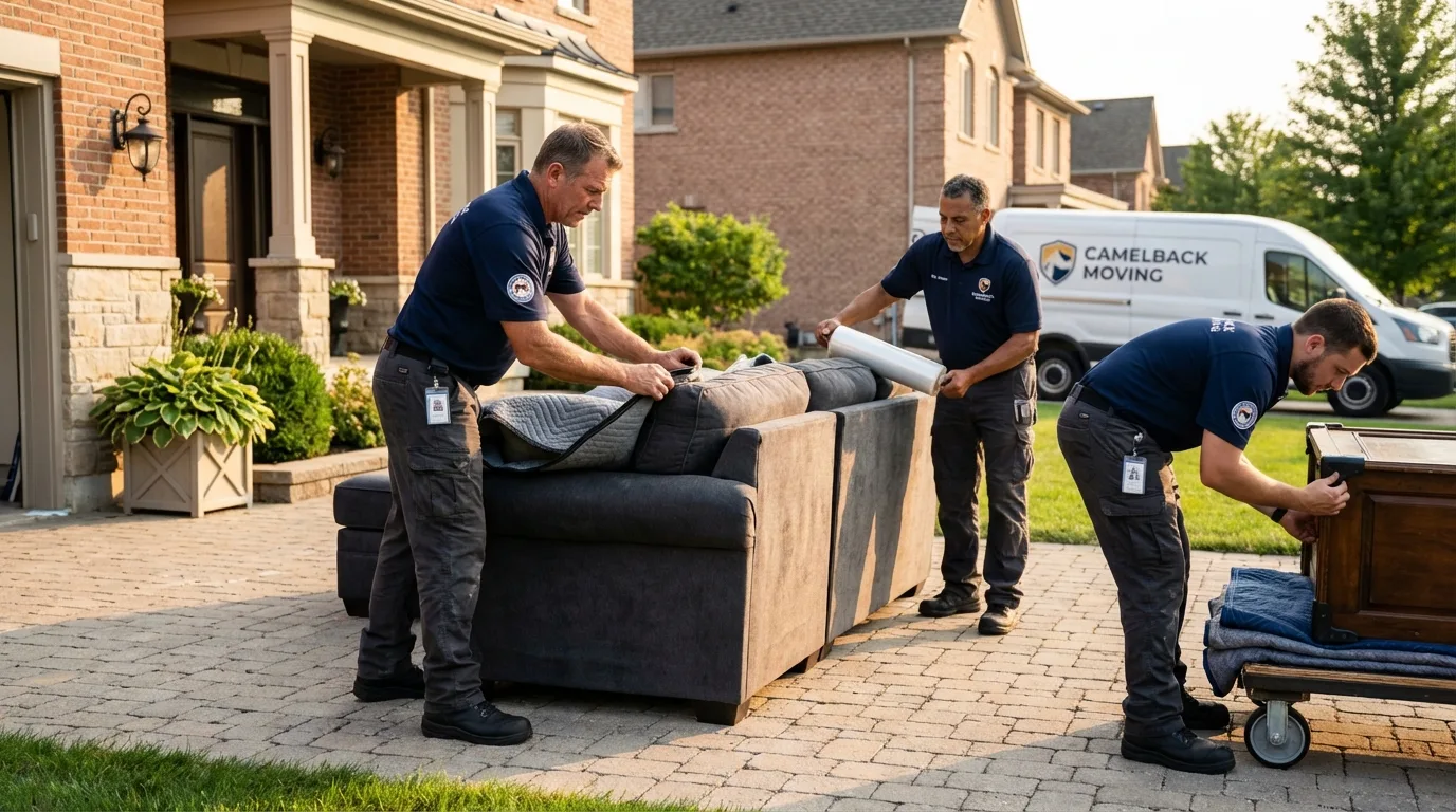 Large estate moving crew wrapping furniture in Hammond, LA